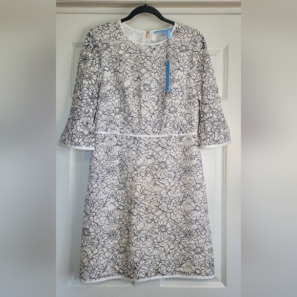 Draper James White & Blue Western Lace 'Rosslyn' Dress - Size 8 - Picture 2 of 10